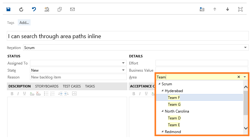 Area Path Search with Highlights