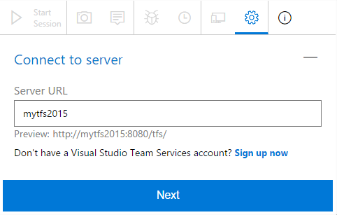 Connecting to your TFS server