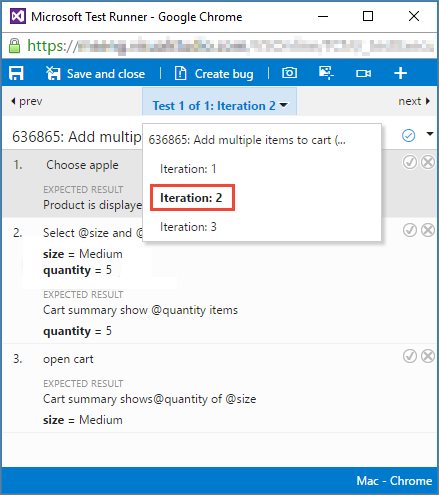 Navigating to other iterations