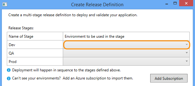 Set stages and environments