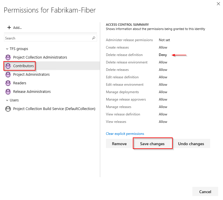 Configure permissions for release pipelines