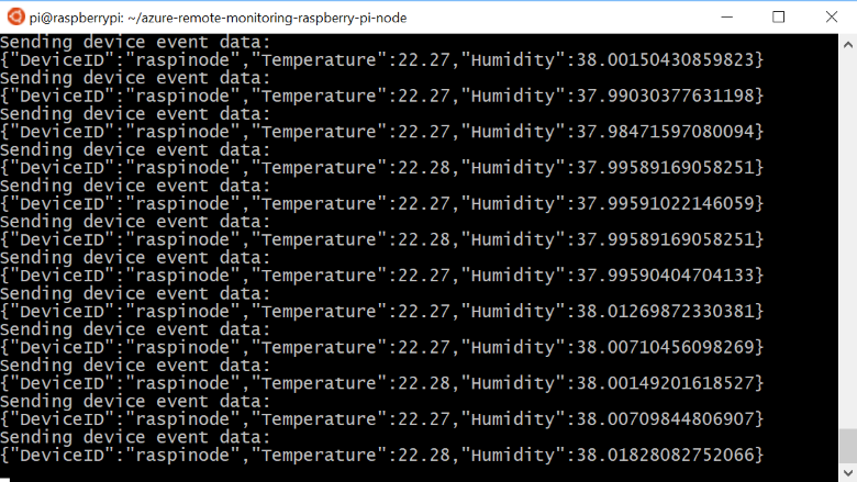 Sortie de l’application de Raspberry Pi