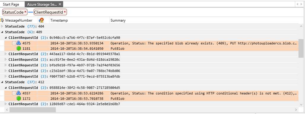 Disposition de vue Azure Storage