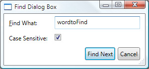 Find dialog box