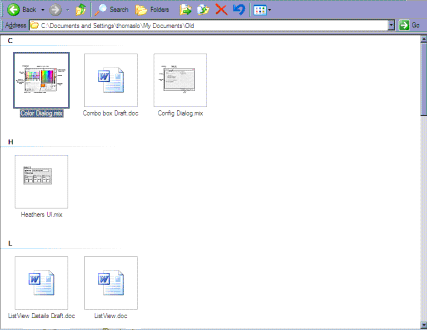 Windows Explorer view showing ragged layout.