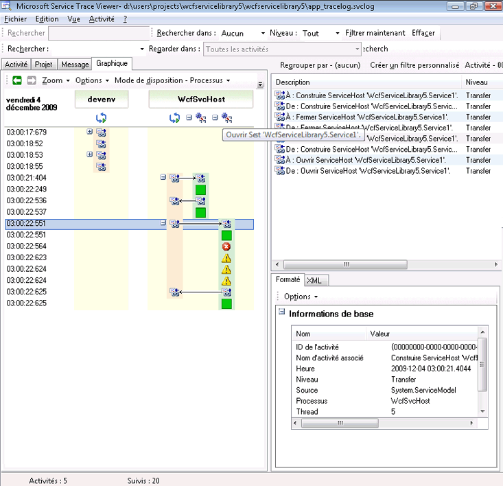 Utilisation du Trace Viewer