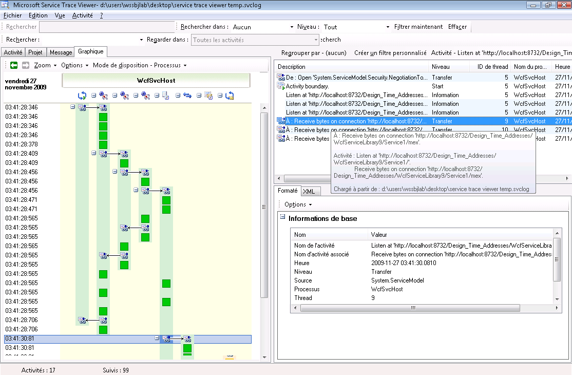 Utilisation du Trace Viewer