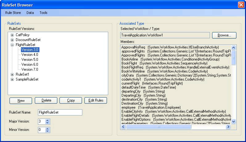 Résultat de l'exemple External RuleSet Toolket