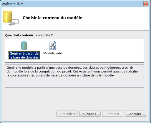 Client de service de domaine ASP.NET : Choisir le contenu du modèle