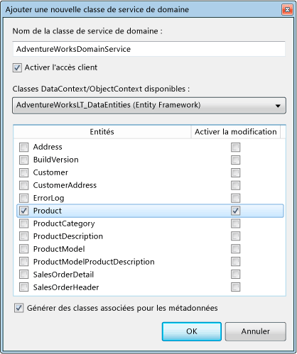 Client de service de domaine ASP.NET : Ajouter une nouvelle classe de service de domaine
