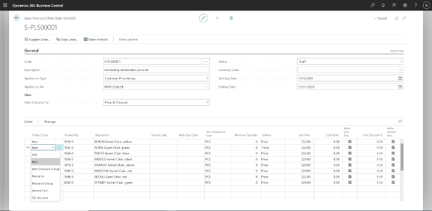 Page Nouveaux tarifs vente