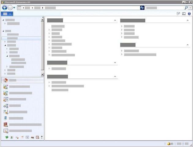 The Microsoft Dynamics AX area page