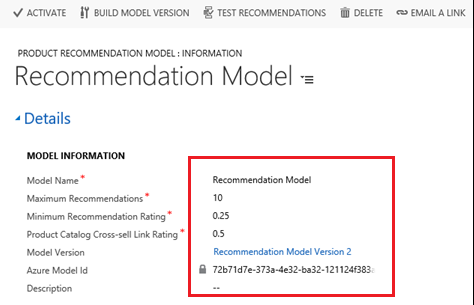 Détails du modèle de recommandation de produit