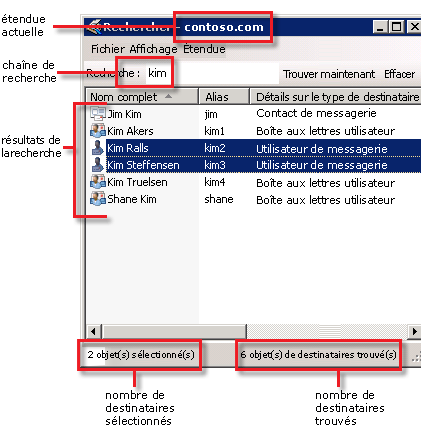 Vue d'ensemble de la boîte de dialogue Rechercher