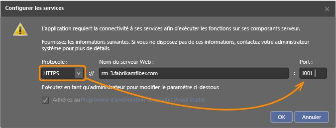 Connexion au client avec HTTPS/SSL