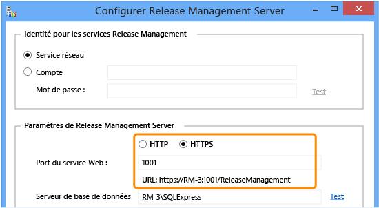 Configurer Release Management Server pour HTTPS