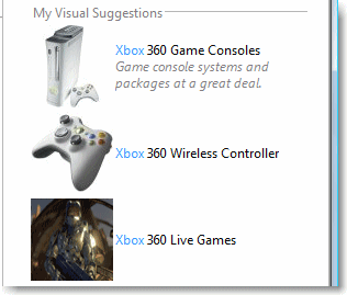 Suggestions visuelles pour le terme « Xbox ».