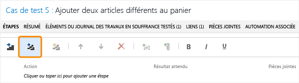 Utiliser des étapes partagées dans les cas de test.