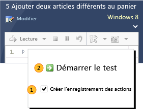 Créer un enregistrement des actions.