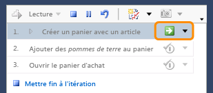 Enregistrement d'une étape partagée.