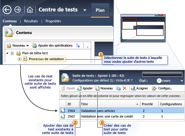 Ajouter des cas de test à une suite de tests