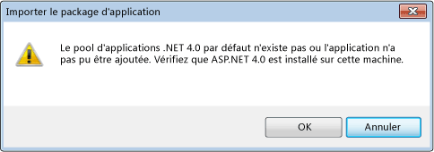 ASP.NET 4 n'est pas enregistré dans IIS