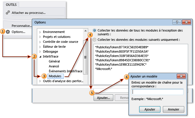 Configurer une collection de modules pour IntelliTrace