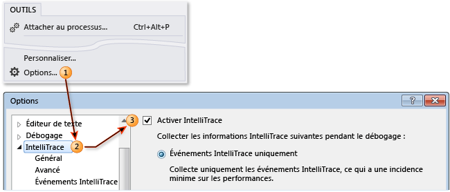 Activer ou désactiver IntelliTrace dans Visual Studio