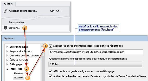 Enregistrer automatiquement une session IntelliTrace