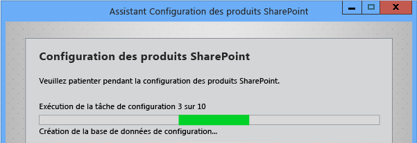 La configuration commence