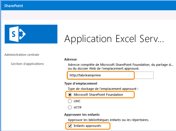 Configurer un emplacement de fichier approuvé