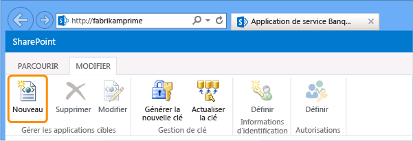 Créer une application cible du magasin sécurisé