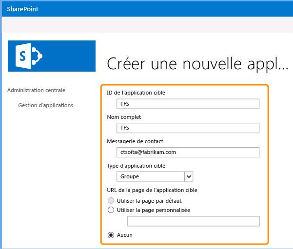 Configurer une application cible du magasin sécurisé