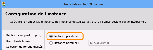 Configuration de l'instance