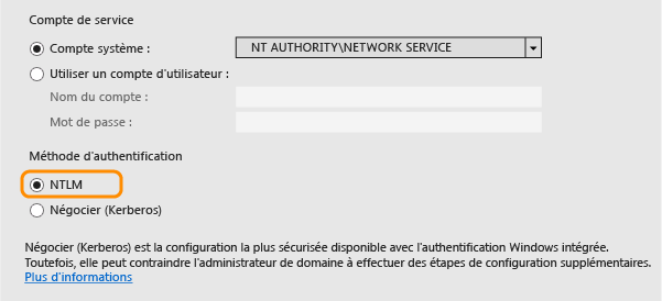 Spécifier l'authentification