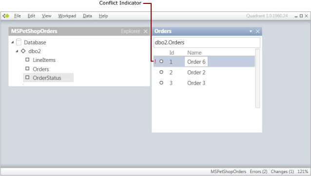 Icon indicating a data conflict