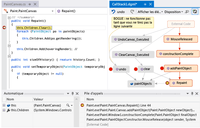 Ajouter une autre pile d'appels au code de mappage