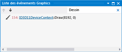 La liste des événements affiche les événements draw.