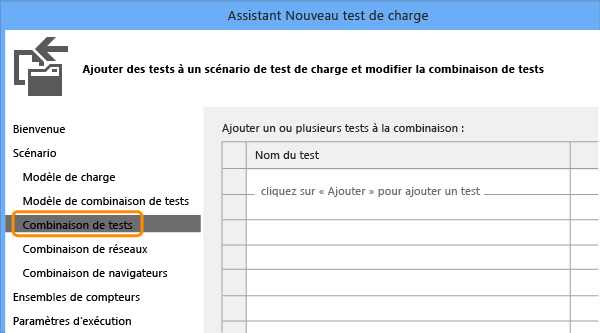 New Load Test Wizard - Test Mix page