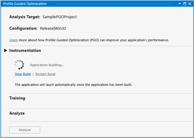 PGO instrumented build page