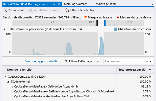 Sélection du rapport GetMaxNumberAsyncButton_Click