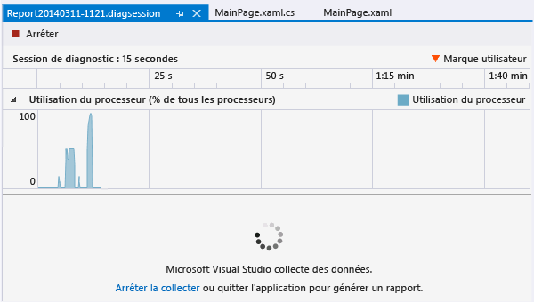 Arrêter la collecte des données CpuUsage