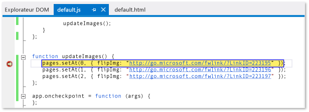 Using break mode with the JavaScript Console