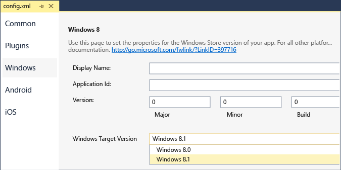 Configuration de Windows dans le concepteur de configuration