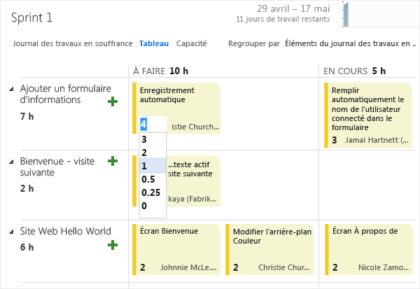 Mettre à jour les heures restantes