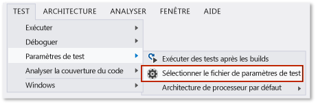 Définir l'interface utilisateur codée et l'unité du fichier des paramètres de test actifs