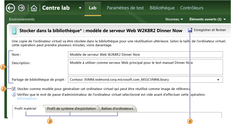 Création d'un ordinateur virtuel stocké à partir d'un environnement déployé