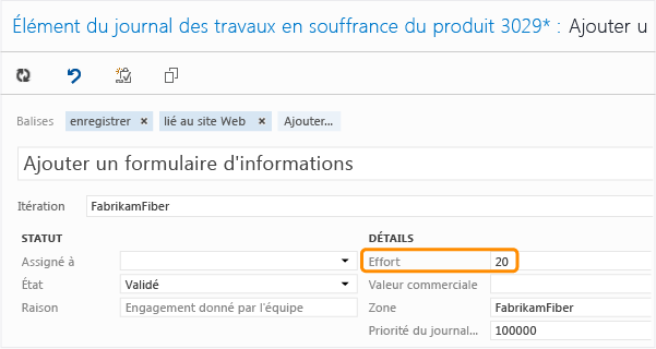 Vous pouvez fournir une estimation du travail.