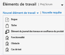 Éléments de travail Scrum