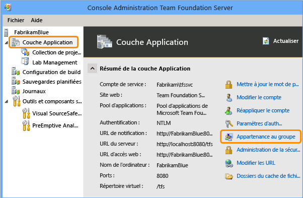 Couche d'application, choisir l'appartenance au groupe